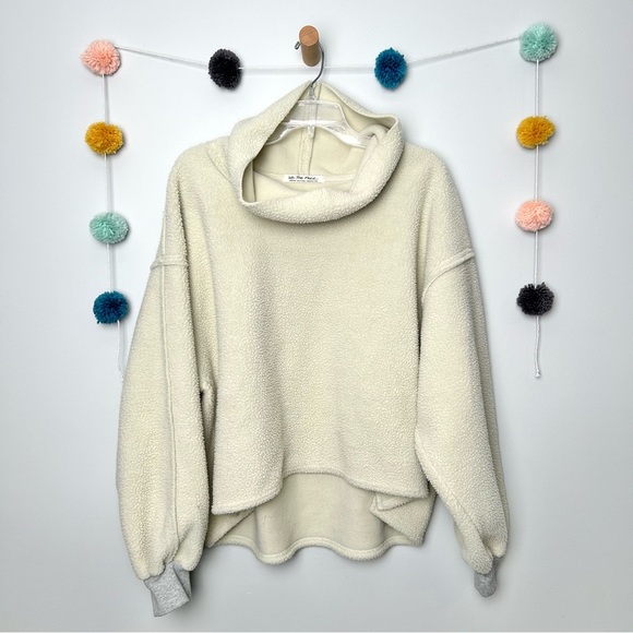 Free People Off White Cream Elk Mountain Pullover Fleece Sweater - Picture 1 of 8